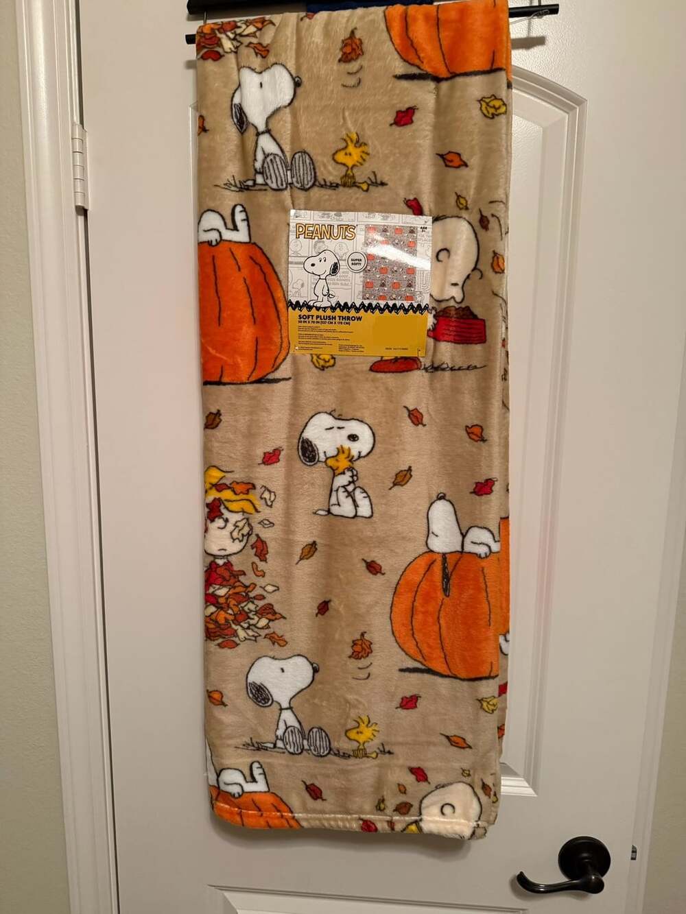 Peanuts Snoopy Fall Pumpkin Soft Plush Throw 50x70